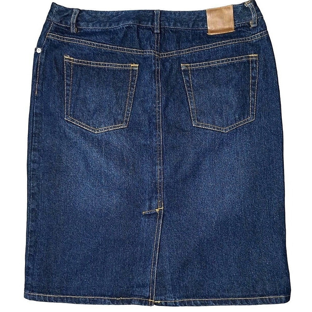 Classic Isaac Mizrahi for Target‎ Denim Skirt Women 10 Dark Indigo Straight Knee